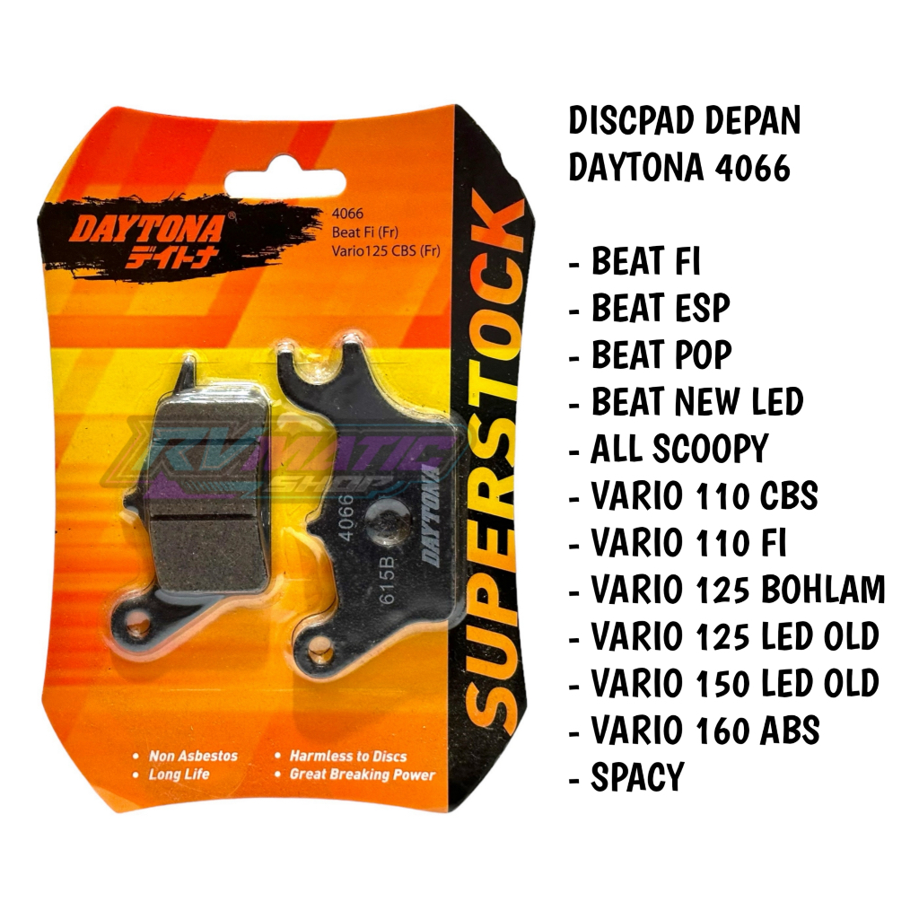 DISCPAD KAMPAS REM DEPAN DAYTONA 4066 BEAT SCOOPY SPACY GENIO