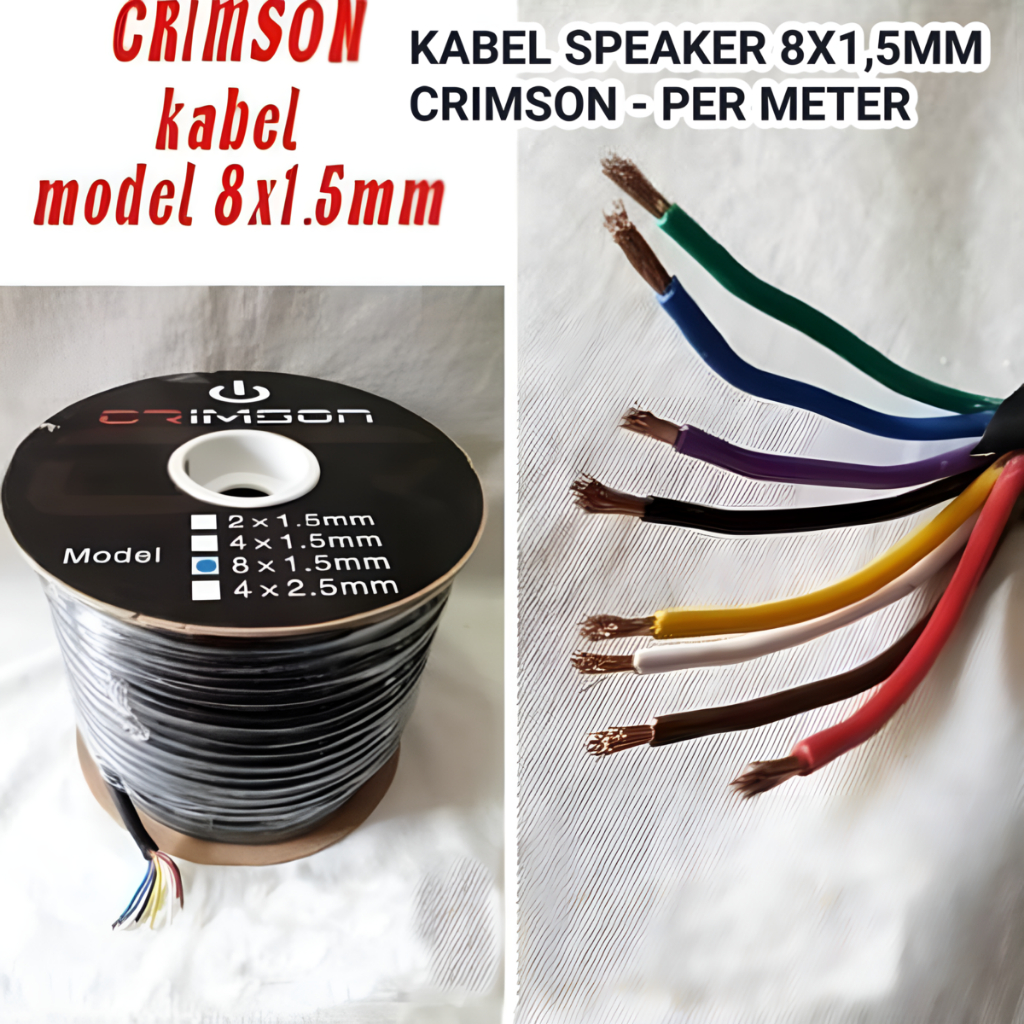 Kabel Speaker 8x1,5mm Crimson Per Meter / Kabel Speaker CRIMSON 8x1,5 mm2 / Kabel Speaker Isi 8