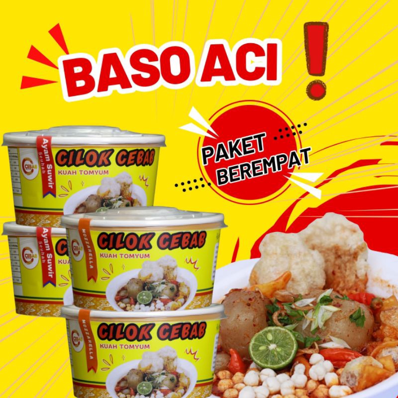 

PO/Baso Aci / Cilok / Isi ayam suwir / Mozzarella / Paket berempat