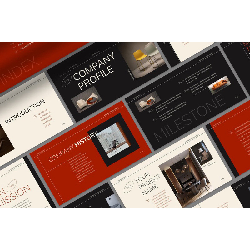 Template Presentasi | Company Profile | PPT | Black Red | Siap Edit