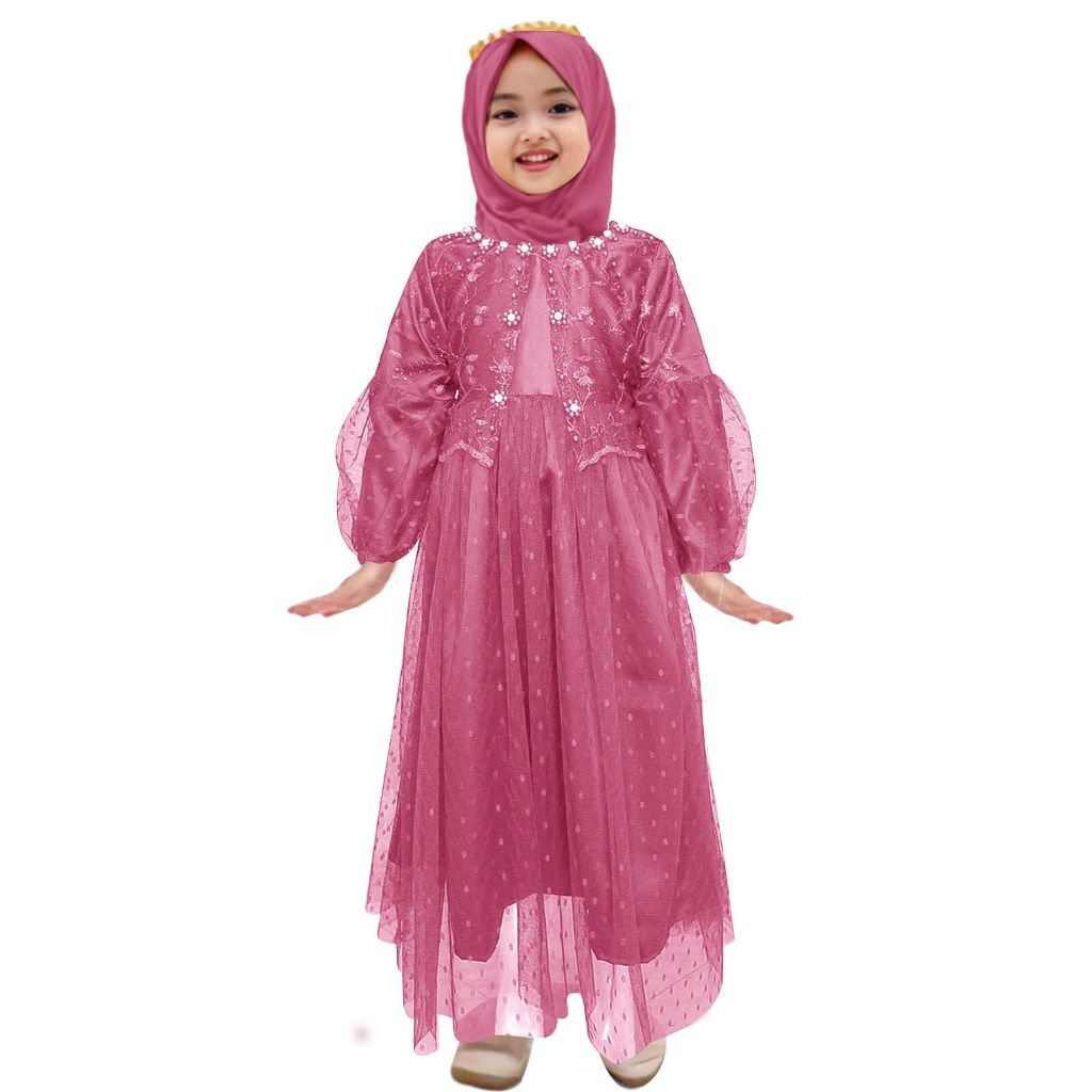 Gamis Anak Perempuan Terbaru Luna , Baju Kondangan Anak Perempuan , Baju Gamis Pesta Anak Perempuan