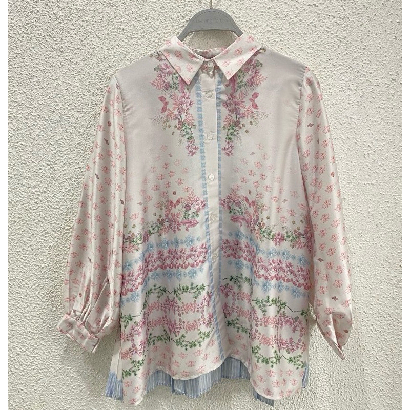 Benang Jarum-Coral Dreams Pleated Shirt-Jellyfish