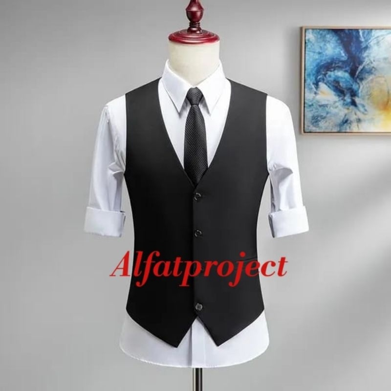Vest Rompi Formal Pria Stelan Dalaman Jas Cowok