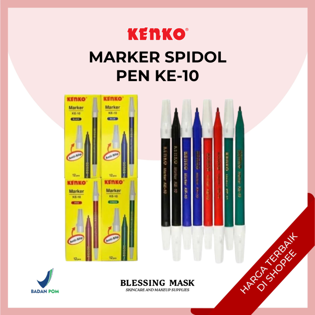 

KENKO Marker Spidol Pen Tinta Hitam KE-10 Kenko 1 PCS | ATK Blessingmask