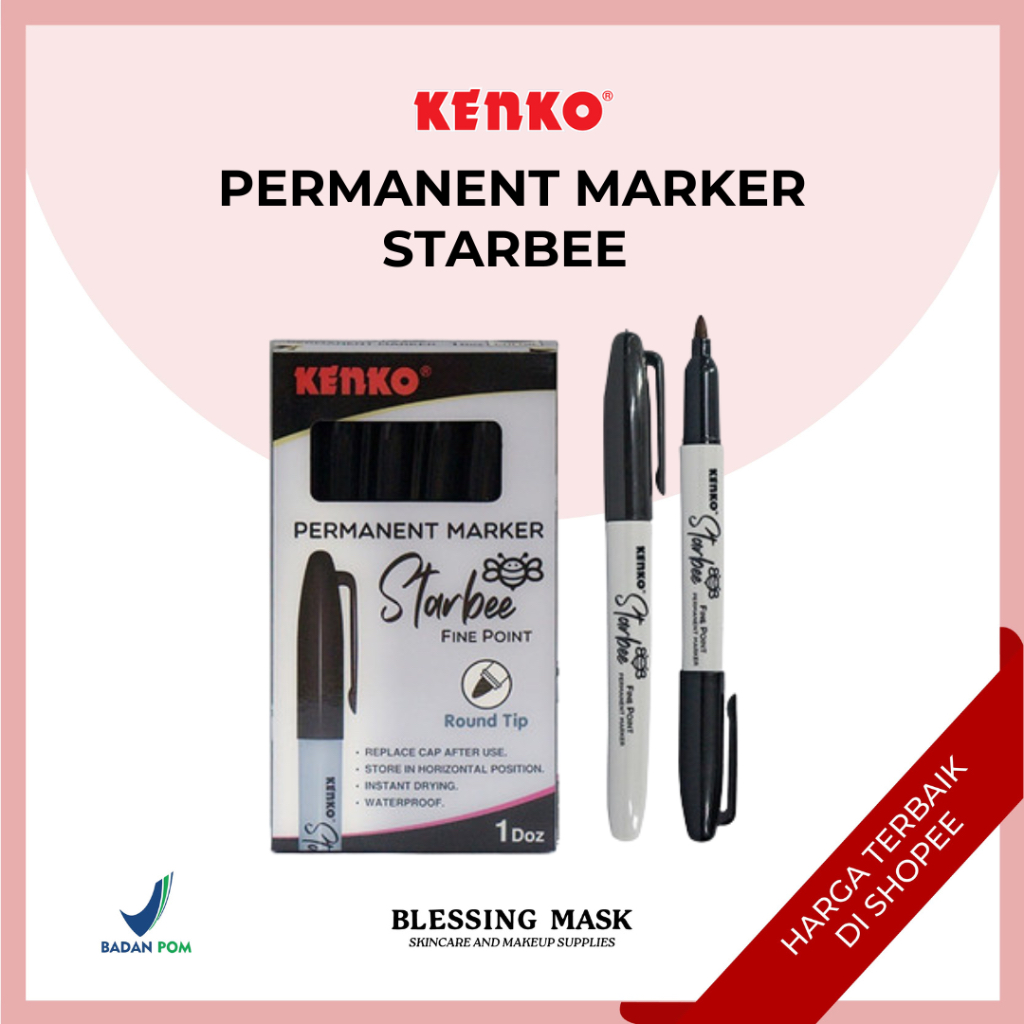 

KENKO Permanent Marker Starbee | Spidol Permanen Black | ATK Blessingmask