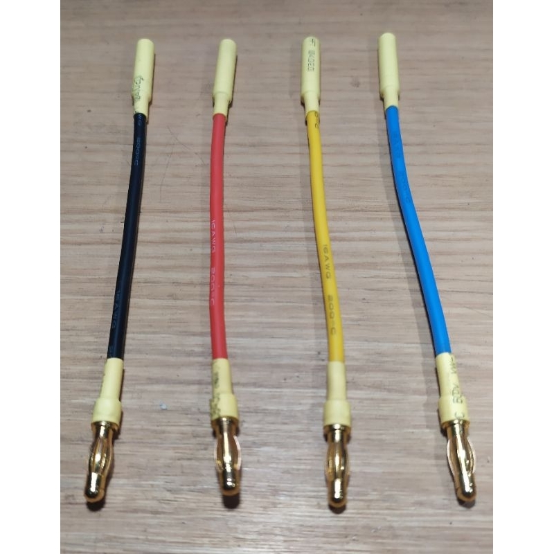 Kabel Konektor extension banana 4mm dengan kabel silicone 16awg