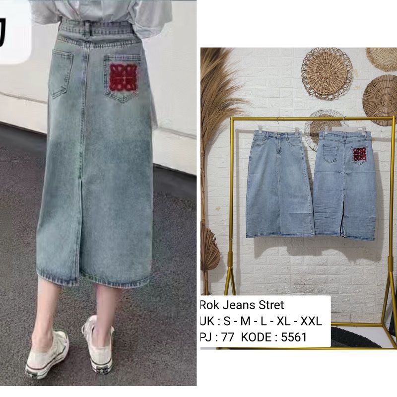 ARB - NAO - 5561 - Rok Jeans Bordir Loewe