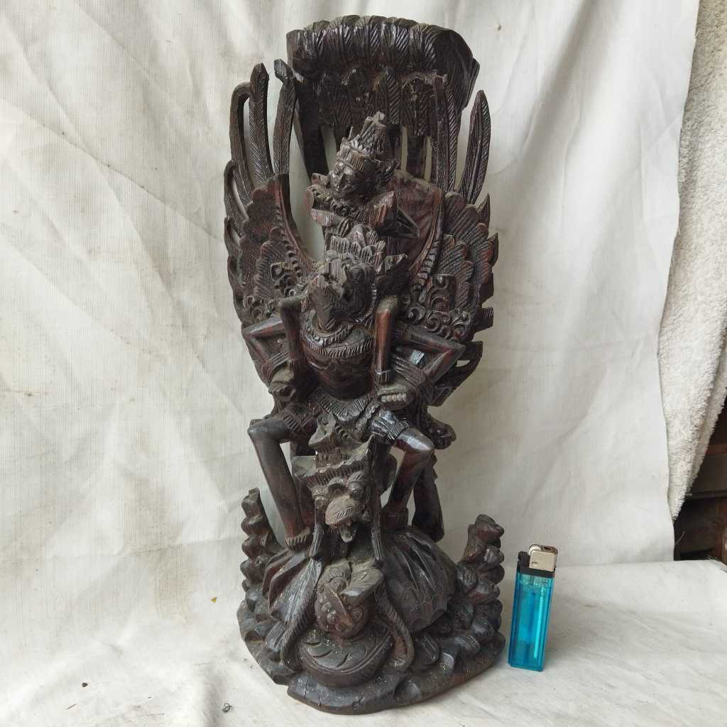 Pajangan Vintage Patung kayu Keras Garuda Wisnu Kencana