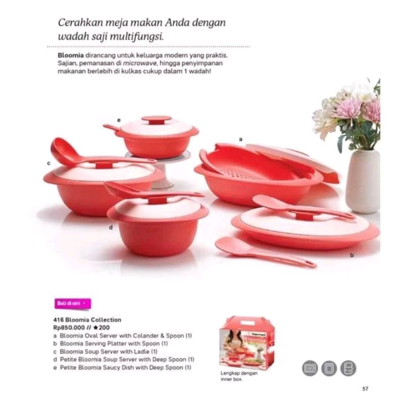 Bloomia Collection | Set Makan Tupperware| Wadah Saji