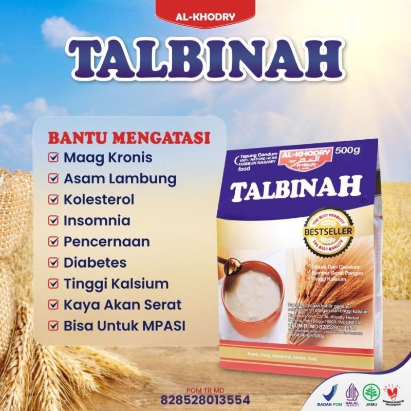 

Talbinah Tepung Gandum 500 gram Asli Obat Maag Lambung Barley