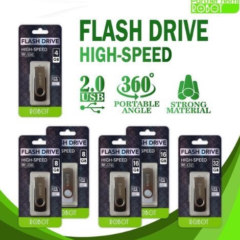 Grosir Terpopuler Lengkap Flashdisk ROBOT 4GB  8GB  16GB  32GB USB 2 Fd Robot RF14  RF18  RF116  RF1