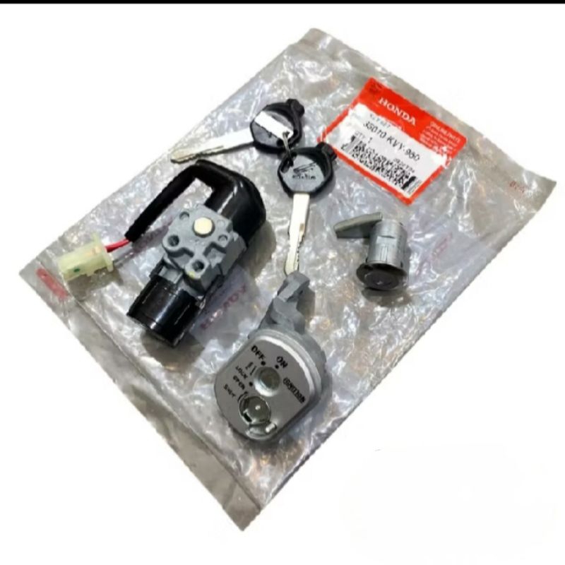 35010KVY960 kunci kontak set kunci jok beat karbu original ahm