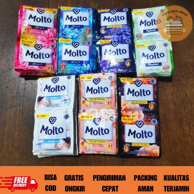 (GROSIR 72 SACHET) MOLTO PEWANGI PAKAIAN 500 SEKALI BILAS