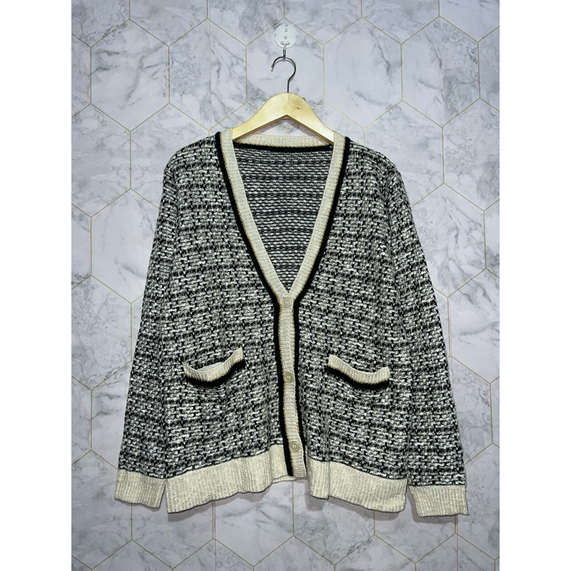 rajut cardigan tweed