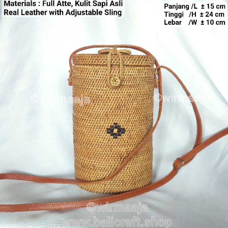 TERBARU TAS ROTAN FULL ATTE HANDMADE BALI WADAH GENTA MANGKU