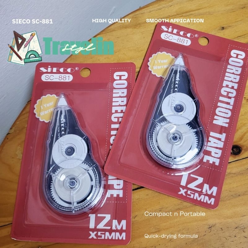

Correction Tape Sieco SC-881 12m - tipe-x kertas - tip x pita - stipo kertas