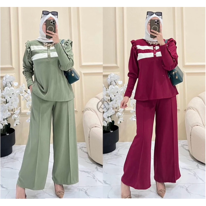Onest St Wnta 2025 Setcel Kondangan Wanita One Set Stell Rayon Premium Wanset Premium Cod Atasan Baw