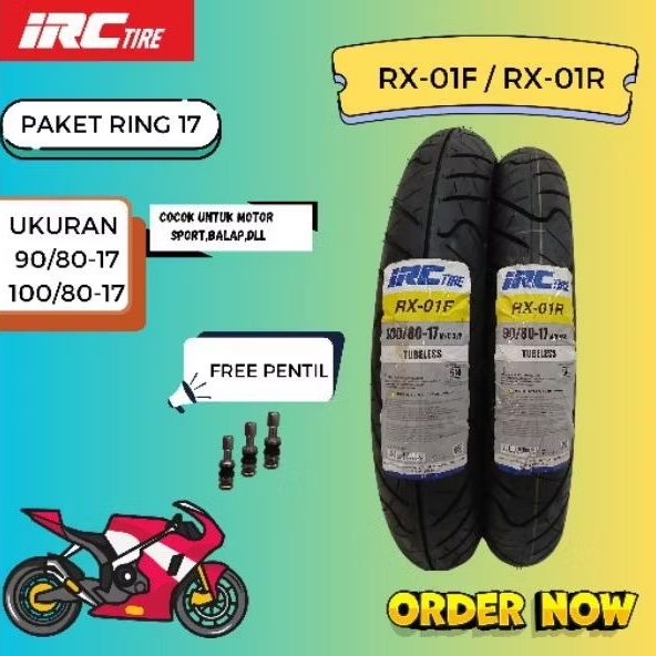 (Paket  Ban 90/80-17 & 100/80-17   ) IRC Tubeles RX-01