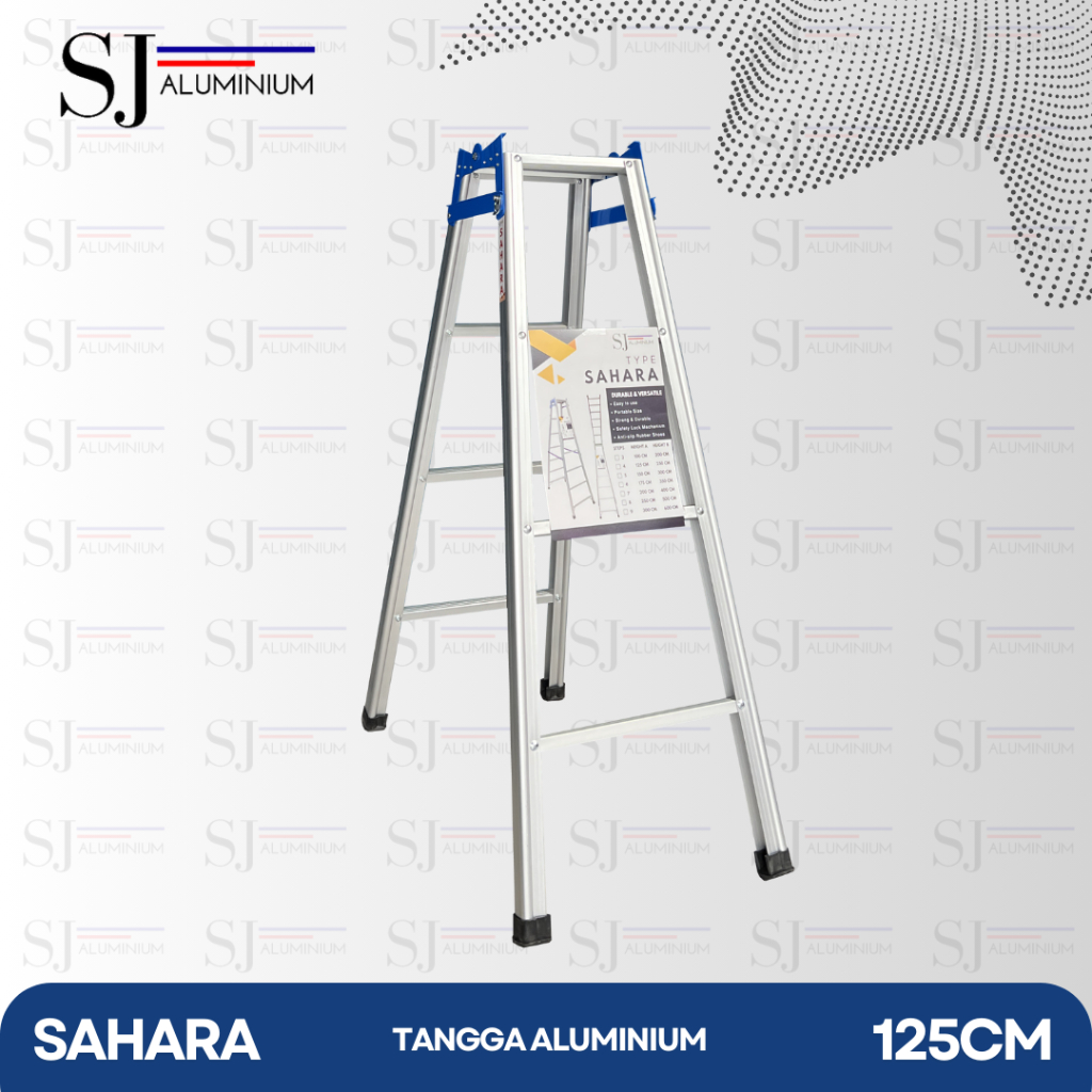 Tangga Aluminium SAHARA - Tangga Lipat Aluminium / Tangga Multifungsi JUMBO - 125 CM / 1,25 M / Biru