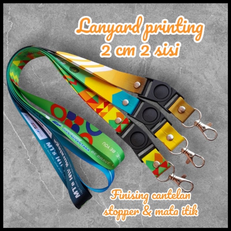 

cetak tali lanyard printing sublime / cetak tali id card / cetak tali nametag 2 cm 2 muka