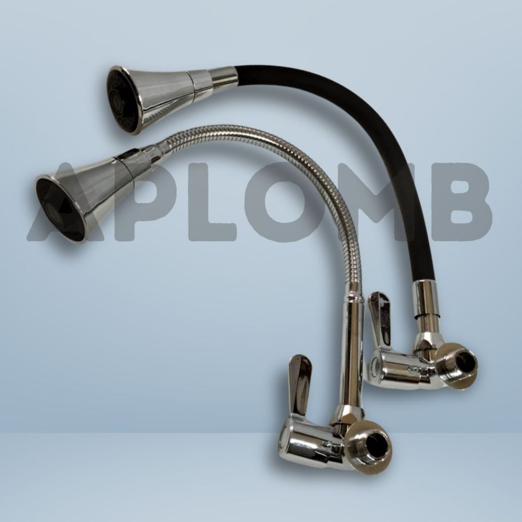 KRAN ANGSA HITAM FLEKSIBEL PREMIUM ISCO / KERAN AIR WASTAFEL DAPU / KRAN ANGSA TEROMPET