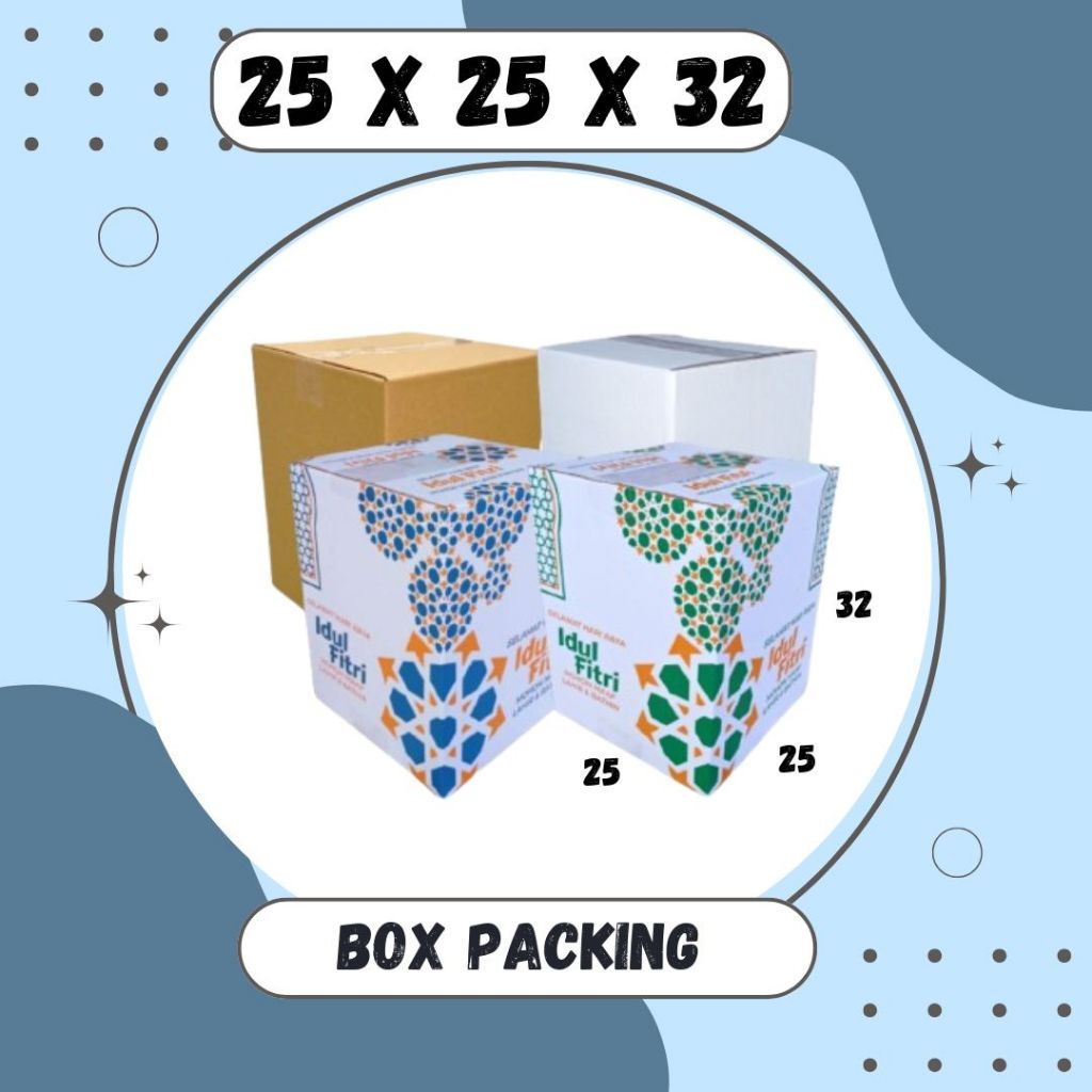 

Kardus Parcel 25x25x32 Box Ied Mubarok Dus Idul Fitri Lebaran Packing Kotak