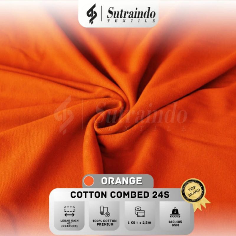 KAIN COTTON COMBED 24S (ORANGE) PER 0.5 KG