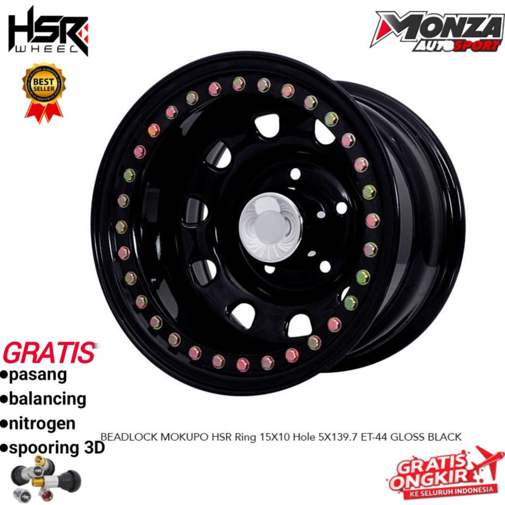 Velg kaleng mobil offroad R15 buat jimny,taft,escudo,feroza,katana dll Hsr Beadlock Mokupo