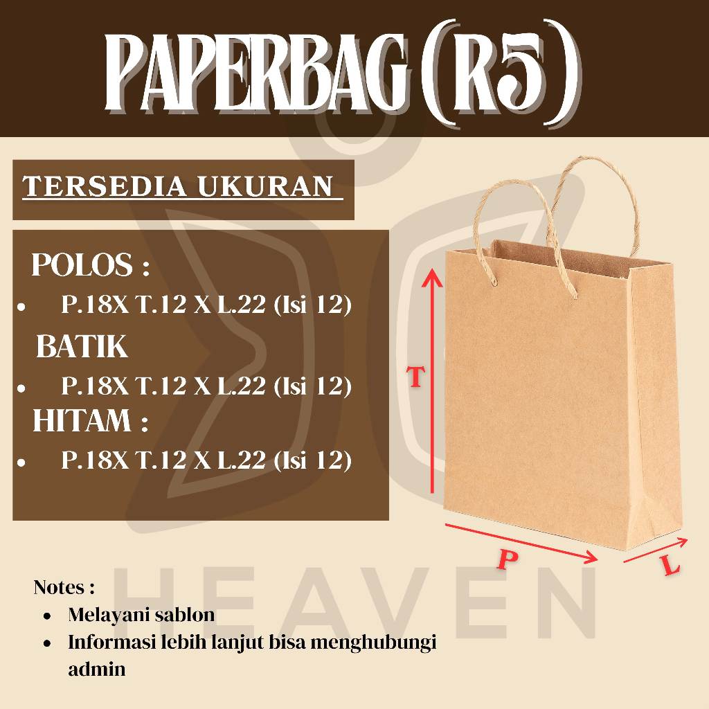 

Paper Bag(R5)|Paper Bag Polos Coklat | Paper Bag Polos Tali souvenir Kado Tas Hantaran