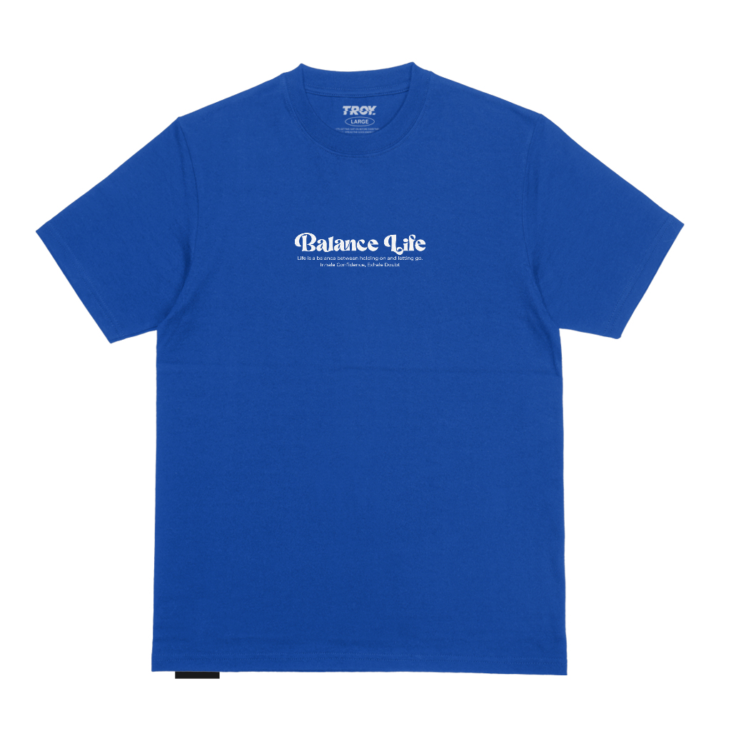 Troy Company Tshirt Royal Blue Life Balance - Kaos Lengan Pendek Kaos Biru Benhur MTD 2801