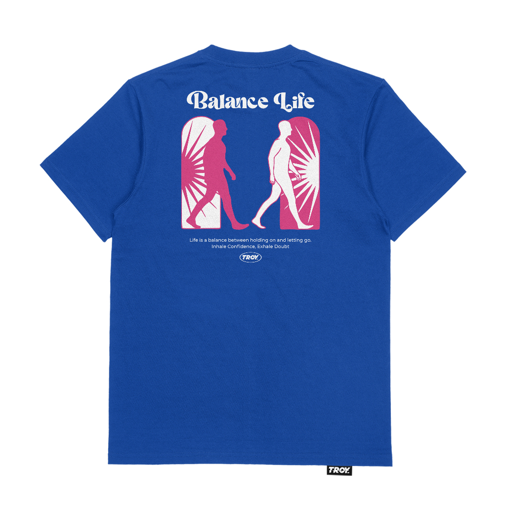 Troy Company Tshirt Royal Blue Life Balance - Kaos Lengan Pendek Kaos Biru Benhur MTD 2801