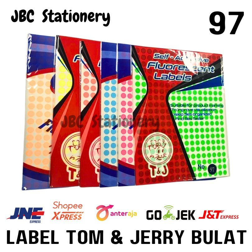 

LABEL T&J 97 BULAT , WARNA HIJAU, ORANGE, MERAH, KUNING, PINK