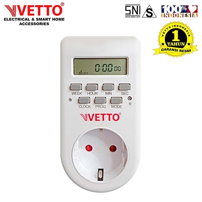 VETTO Stop Kontak Timer Digital Listrik - 1 Minggu