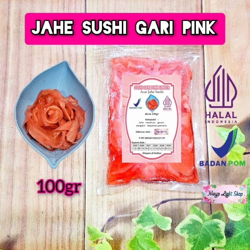 

Jahe sushi jahe jepang 100gr gari red ginger pelengkap sushi sashimi bento manisan buah
