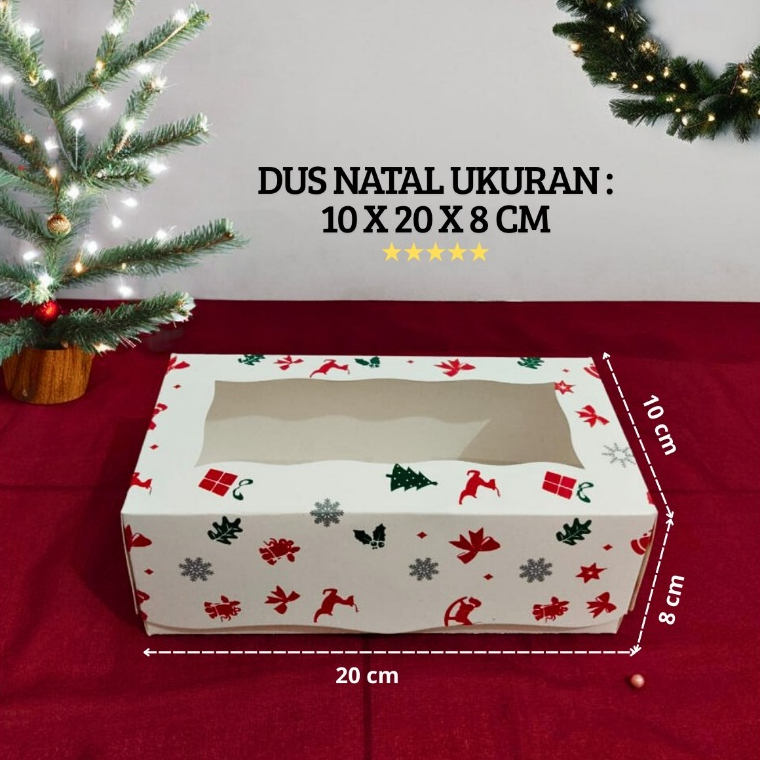 

( 10 Pcs ) Box Dus Premium Kotak Kue Hampers Natal Cake Kue Cookies 10 cm x 20 cm x 8 cm Ivory
