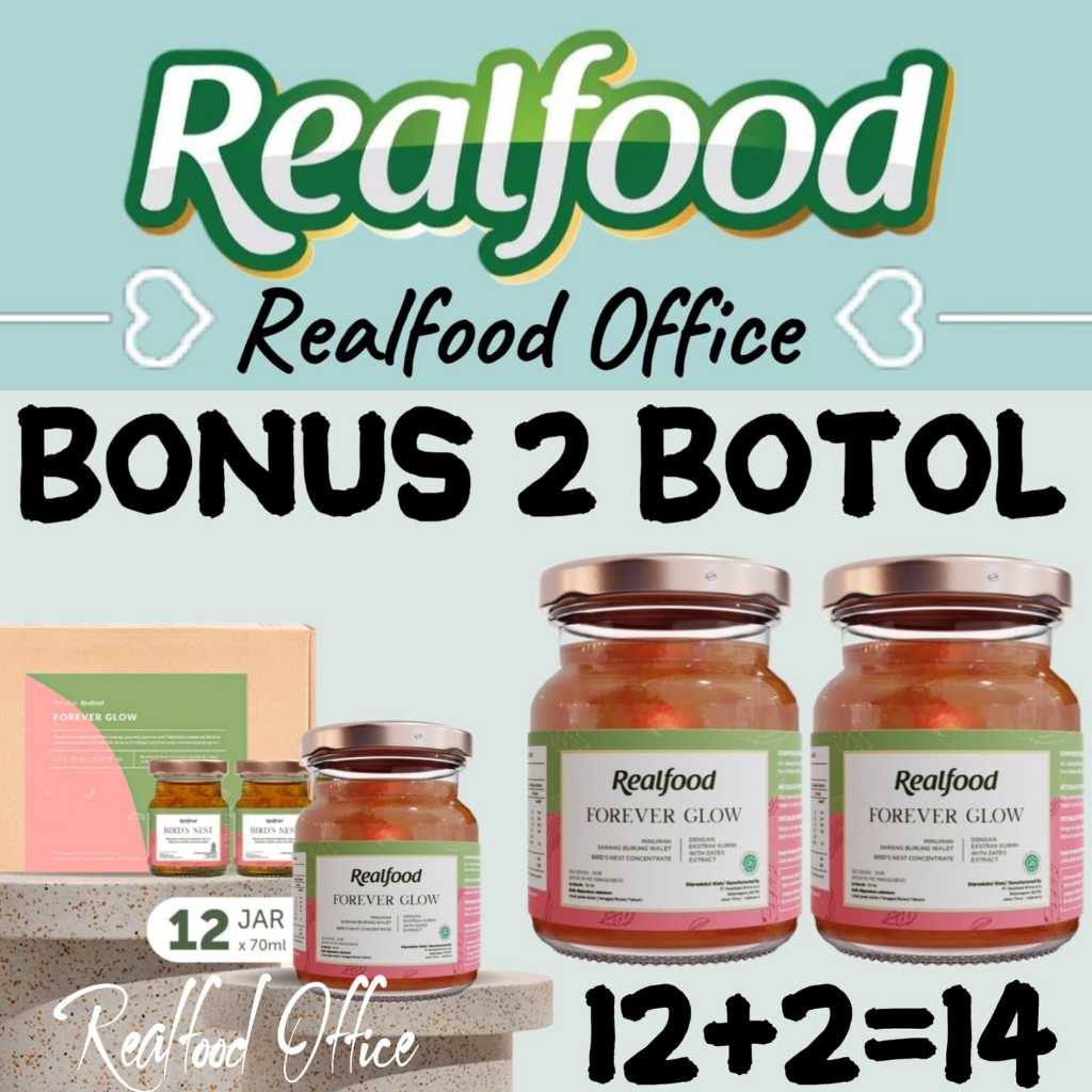 

Realfood Forever Glow 12 Jar Gratis 2 Botol ( Minuman Sarang Burung Walet ) RO