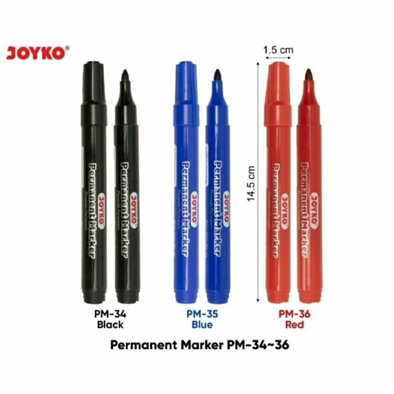 

Spidol Permanent Joyko PM-34-35-36 (isi 12 pcs)