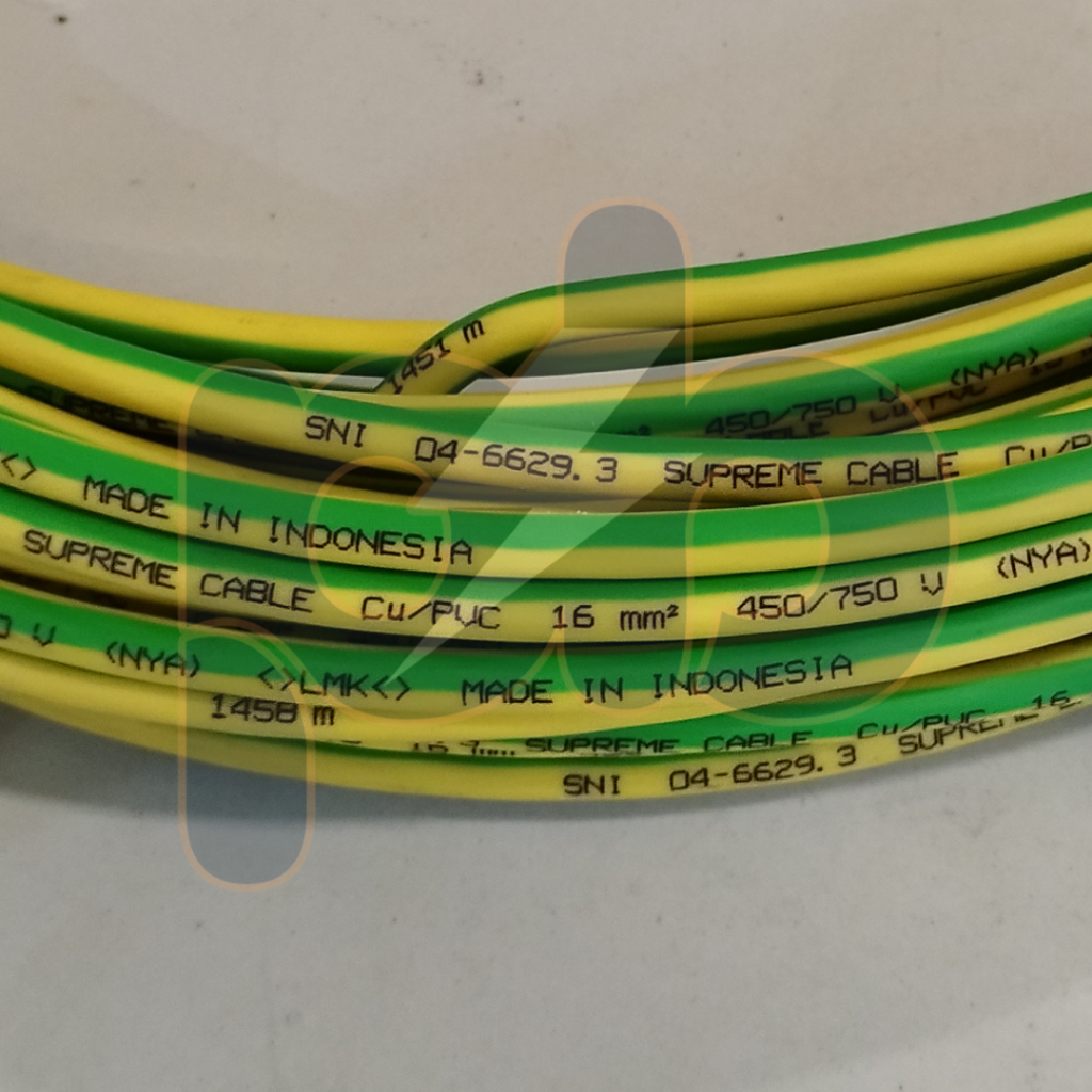 Kabel Grounding 16 mm Supreme / Kabel Grounding NYA 16mm Merk Supreme / Kabel NYA Kuning Hijau
