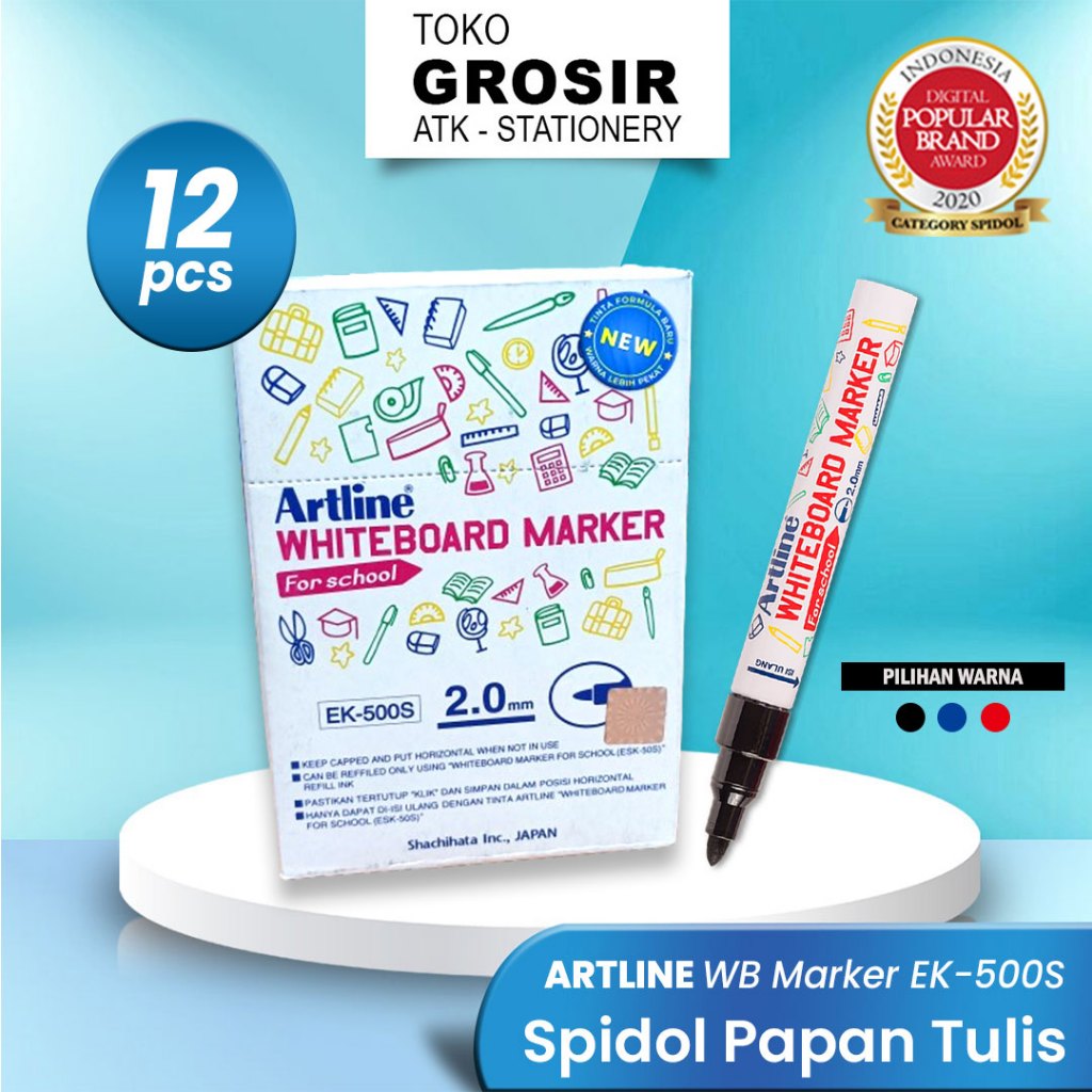 

GROSIR Spidol Whiteboard Artline For School 500S (12 PCS) / Spidol Papan Tulis 1 Lusin