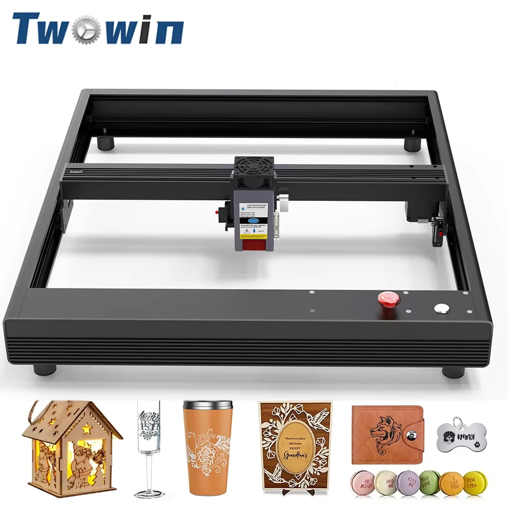 DIY Laser Engraving Machine CNC 2-Axis 20W 0.08mm Hitam 4040 TwoWin