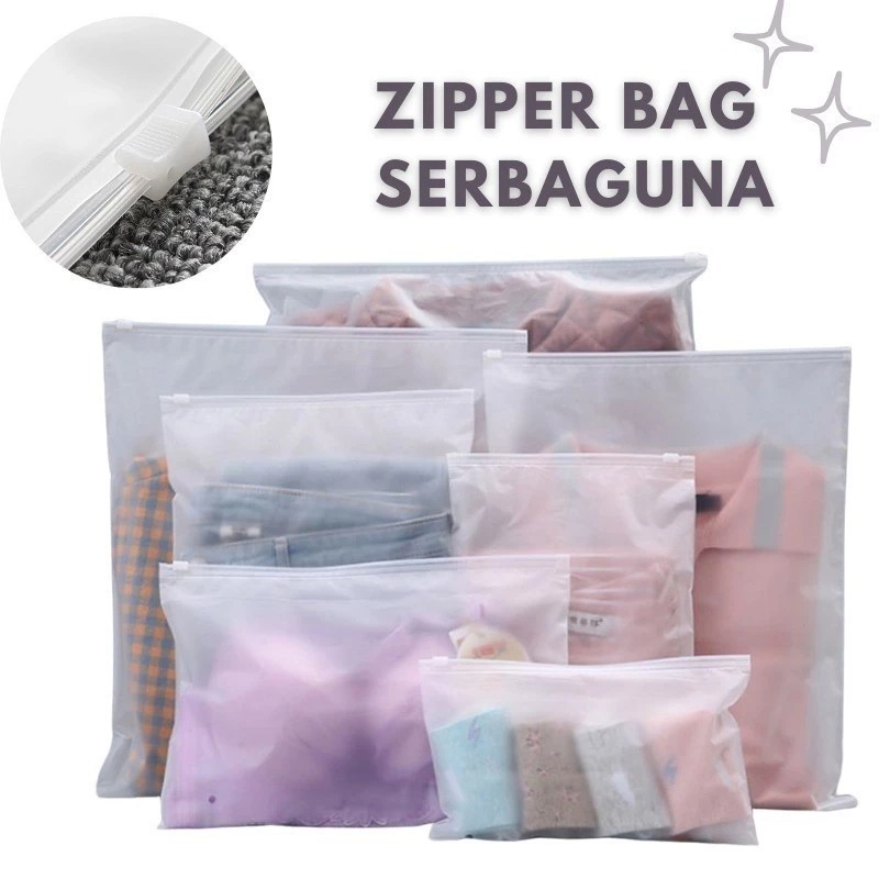 Kantong Plastik Packing ZIPLOCK Travel Pouch Transparan ANTI AIR Map Zipper Bag Resleting Storage Bo