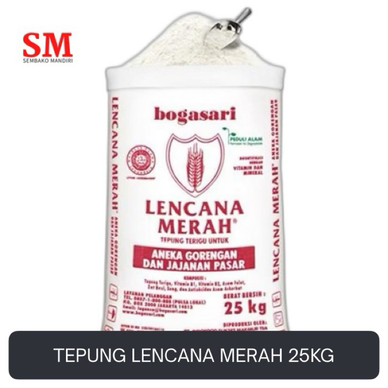 

TEPUNG TERIGU LENCANA MERAH 25KG BOGASARI / KARUNG