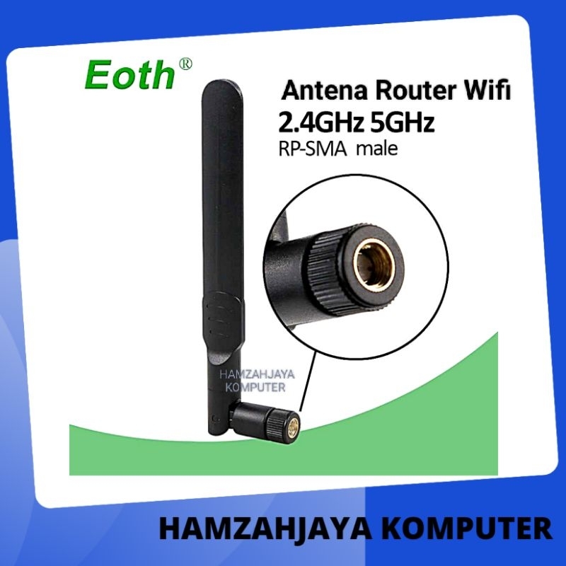 EOTH Antena Router WiFi Amplifier Dual Band 2.4 dan 5GHz RP-SMA Male
