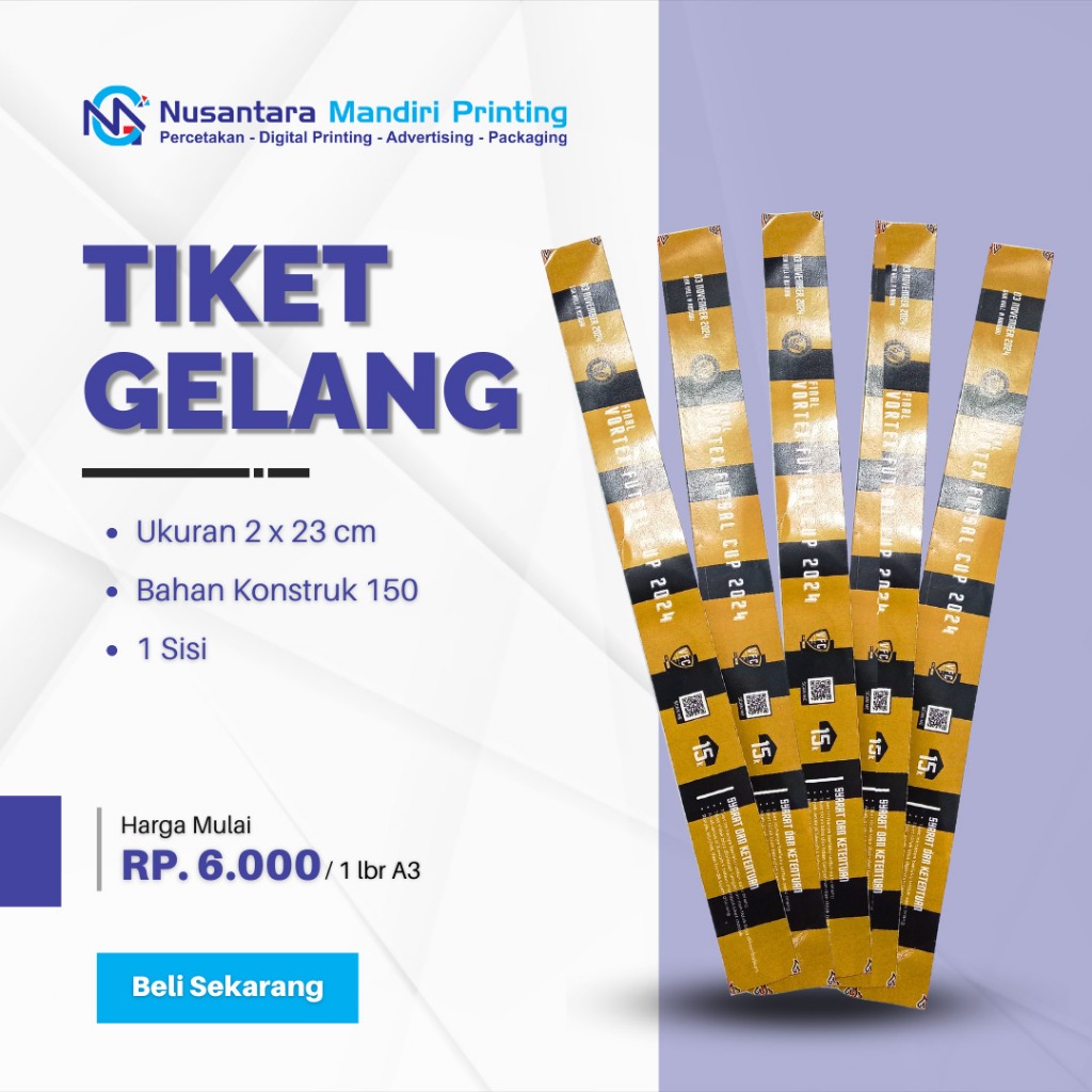 Tiket Gelang Custom/ Gelang Konser Custom/ Tiket Event