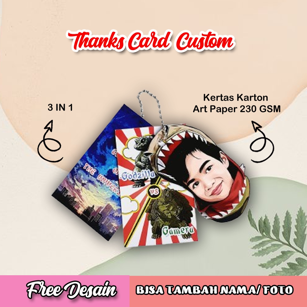 

Hang Tag Thanks Card Custom Ulang Tahun 3 in 1