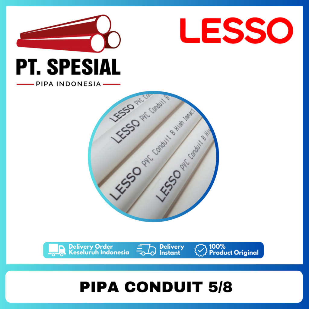 Pipa Listrik / Pipa Conduit Lesso Putih 5/8 4 Meter - 05