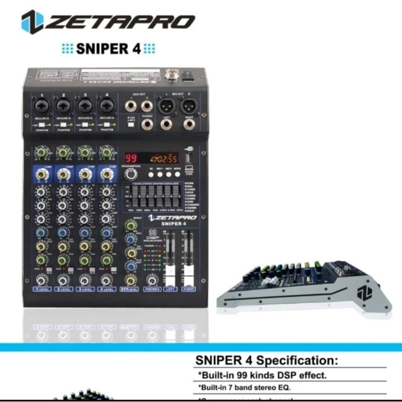 Mixer 4 Channel ZETAPRO SNIPER4 ORIGINAL