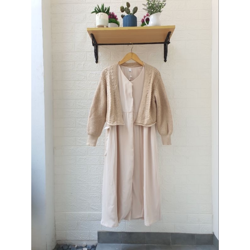 [OS-132] Maxi Dress Mix Ves Rajut Wanita Premium