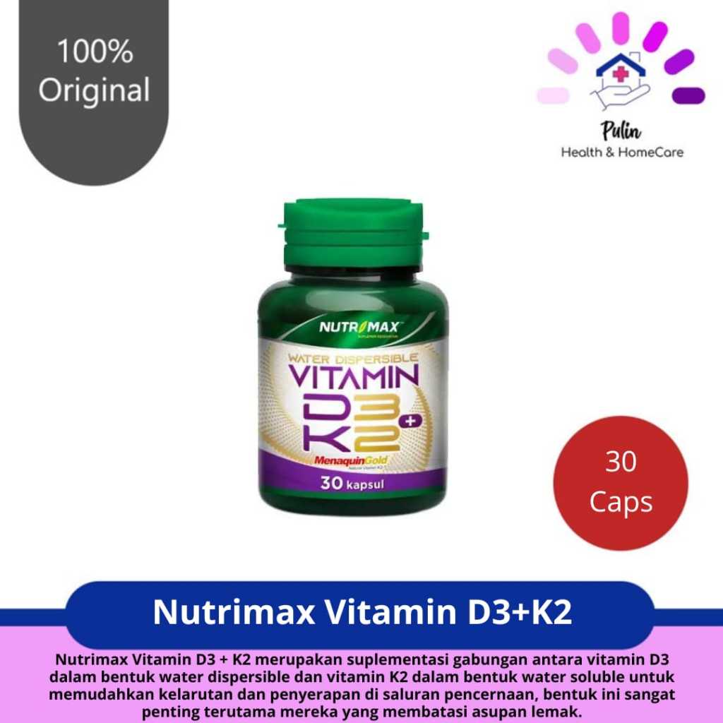 Nutrimax Vitamin D3 + K2 Kapsul /Suplemen Vitamin D3 dan Vitamin K2