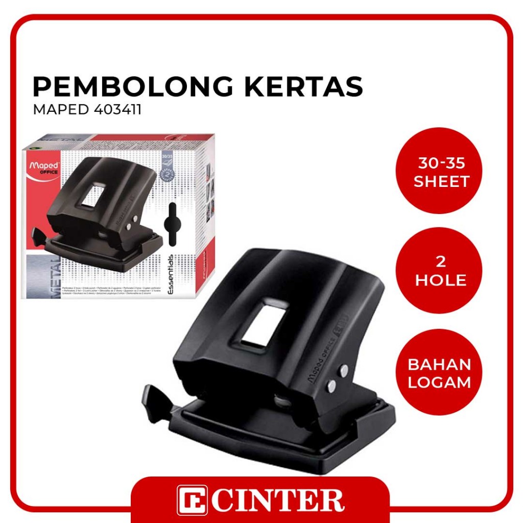 

MAPED - PELUBANG KERTAS / PERFORATOR / PEMBOLONG KERTAS / ESSENTIALS METAL PUNCH 30/36 SHEETS 403411